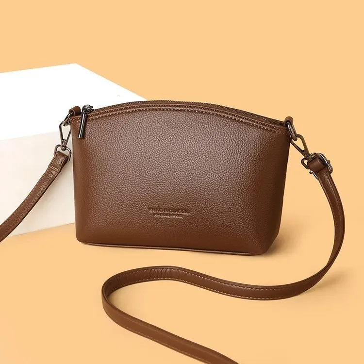Tas Selempang Wanita Bahan PU Sintetis Polos Warna Hitam Bentuk Kotak Tali Grosir Import
