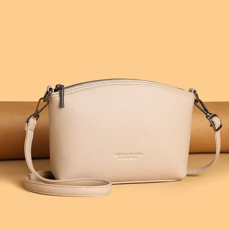 Tas Selempang Wanita Bahan PU Sintetis Polos Warna Hitam Bentuk Kotak Tali Grosir Import