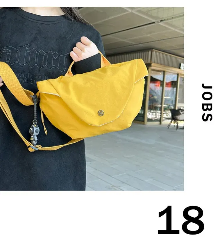Tas Tote Wanita Bahan Kain Polos Bentuk Kotak Tali Panjang Resleting untuk Travel Grosir Import