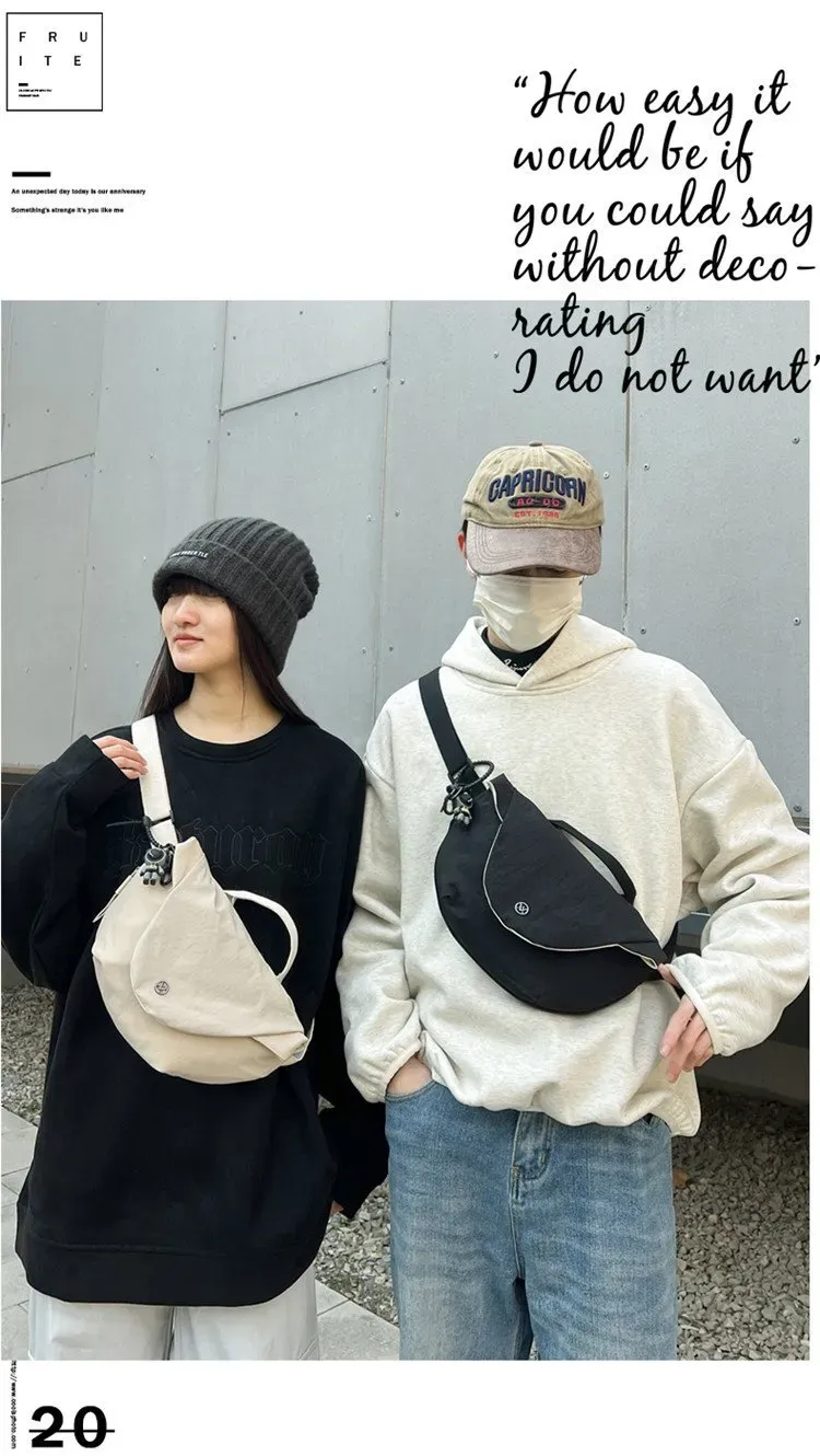 Tas Tote Wanita Bahan Kain Polos Bentuk Kotak Tali Panjang Resleting untuk Travel Grosir Import