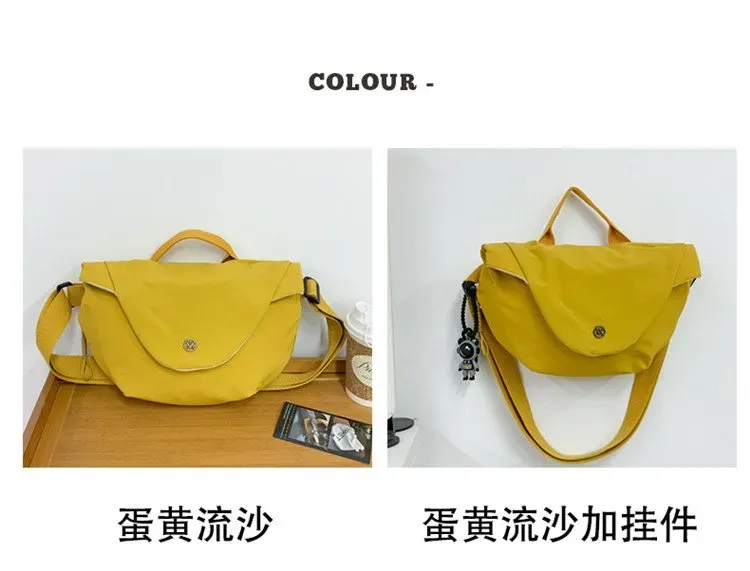 Tas Tote Wanita Bahan Kain Polos Bentuk Kotak Tali Panjang Resleting untuk Travel Grosir Import