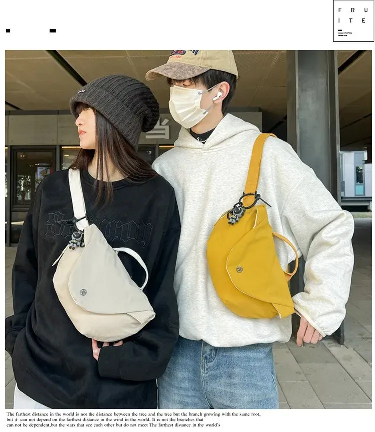 Tas Tote Wanita Bahan Kain Polos Bentuk Kotak Tali Panjang Resleting untuk Travel Grosir Import