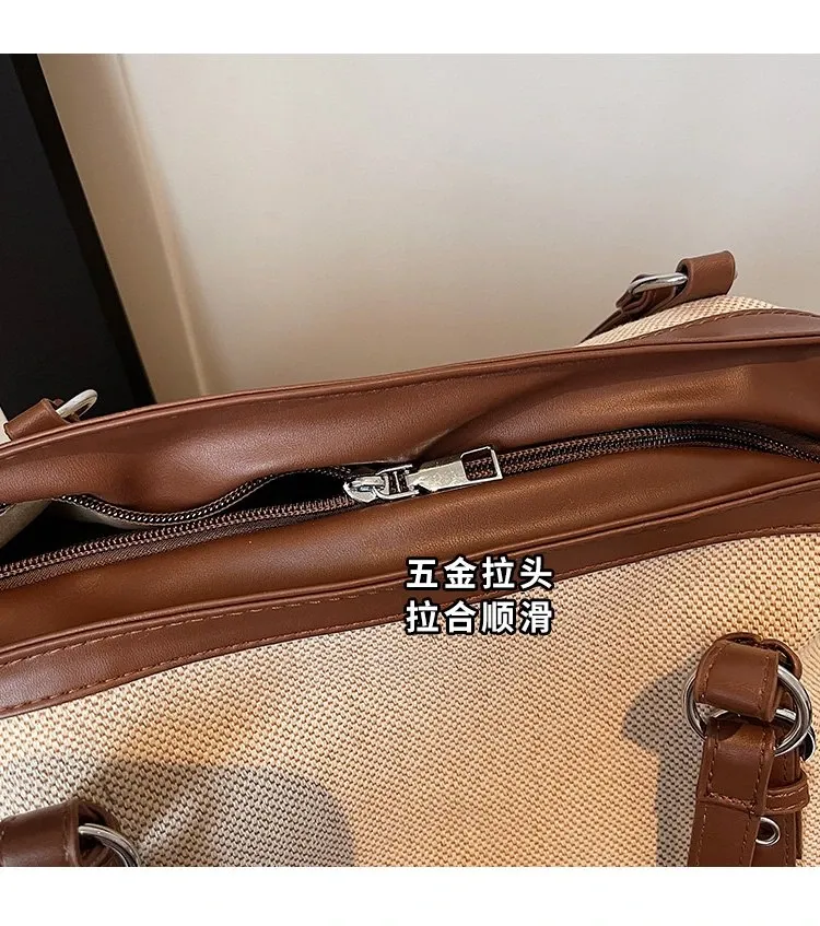 Tas Selempang Wanita Bahan PU Sintetis Polos Bentuk Kotak Tali Lebar Resleting untuk Jualan