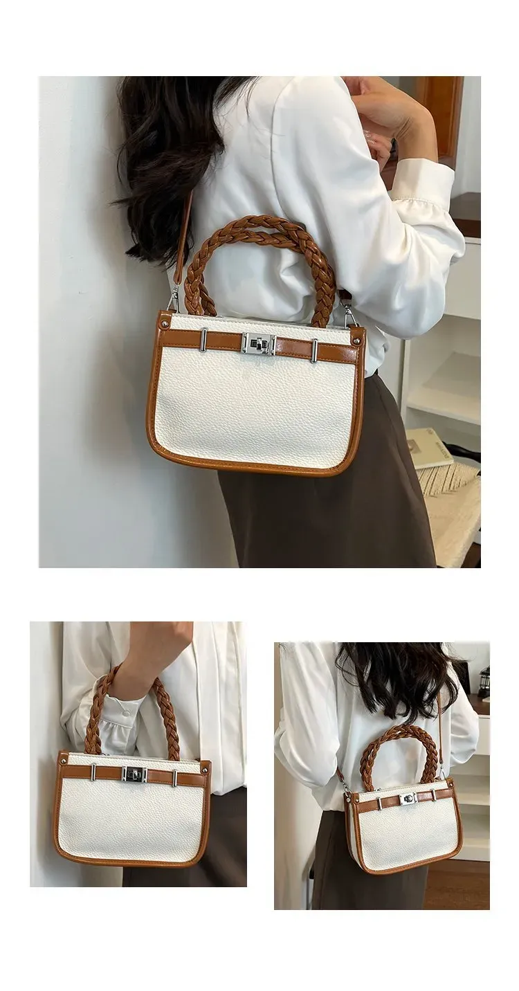 Tas Selempang Wanita Bahan PU Sintetis Polos Warna Biru Bentuk Kotak Tali Harga Grosir