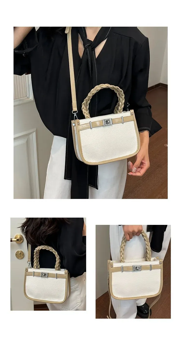 Tas Selempang Wanita Bahan PU Sintetis Polos Warna Biru Bentuk Kotak Tali Harga Grosir