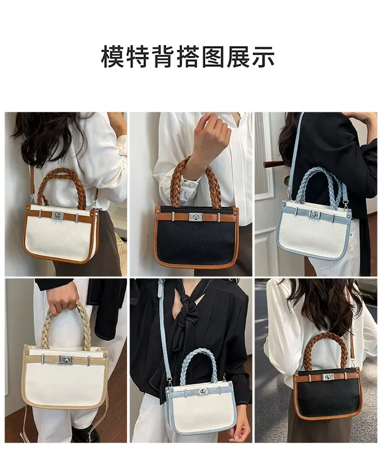 Tas Selempang Wanita Bahan PU Sintetis Polos Warna Biru Bentuk Kotak Tali Harga Grosir
