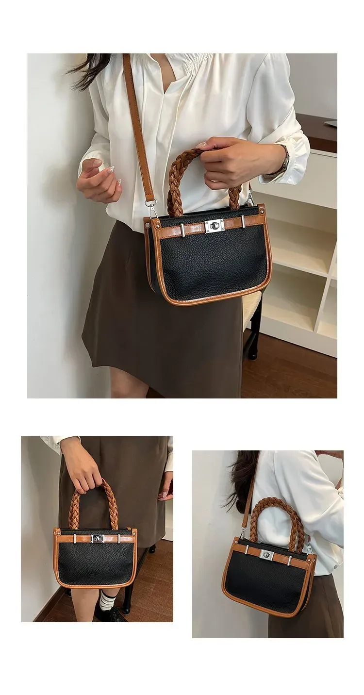 Tas Selempang Wanita Bahan PU Sintetis Polos Warna Biru Bentuk Kotak Tali Harga Grosir