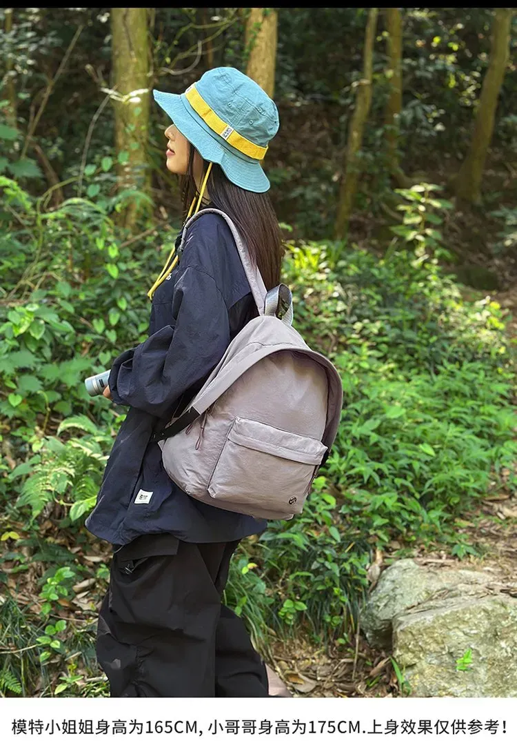 Tas Ransel Pria Bahan Nylon Polos Warna Hitam Bentuk Kotak Tali Lebar Resleting