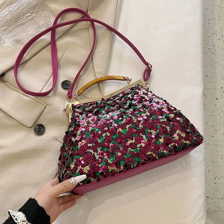 Tas Selempang Wanita Bahan PU Sintetis Motif Floral Warna Pink Bentuk Kotak Tali Model Import