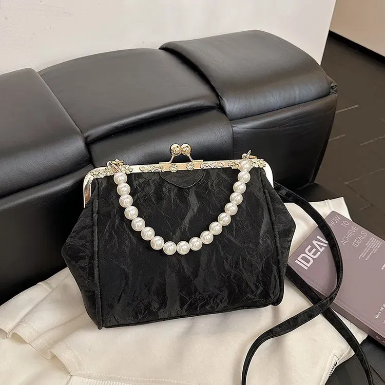 Tas Selempang Wanita Bahan PU Sintetis Motif Floral Warna Pink Bentuk Kotak Tali Model Import
