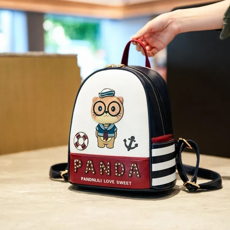 Tas Selempang Wanita Bahan PU Sintetis Motif Print Bentuk Kotak Tali Panjang Model Minimalis
