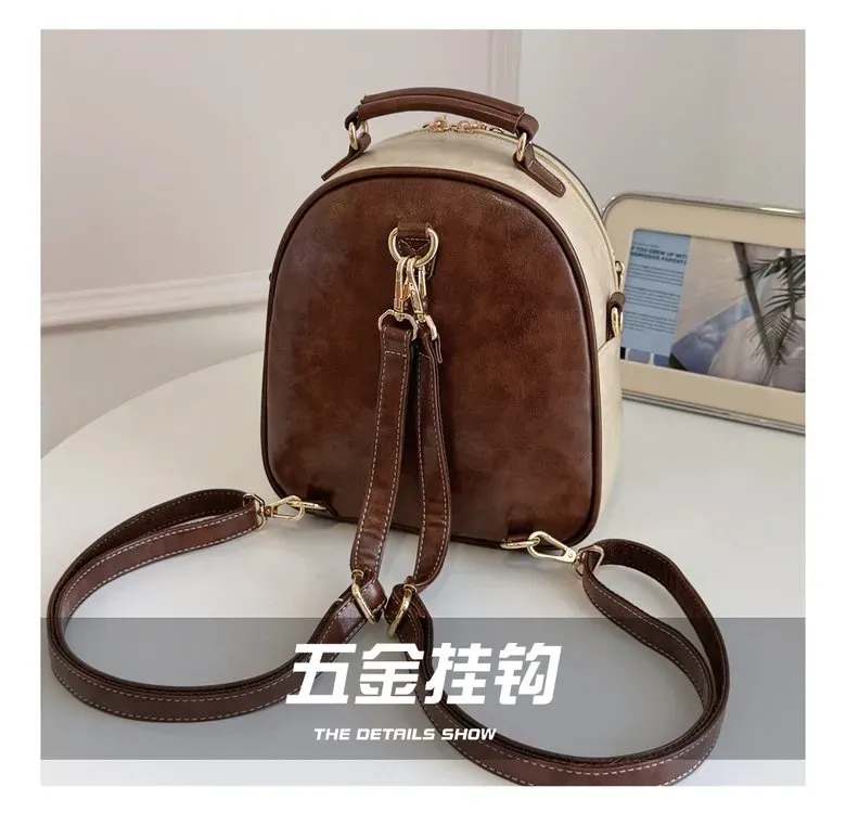 Tas Ransel Wanita Bahan PU Sintetis Motif Print Bentuk Kotak Tali Lebar Resleting Harga Grosir