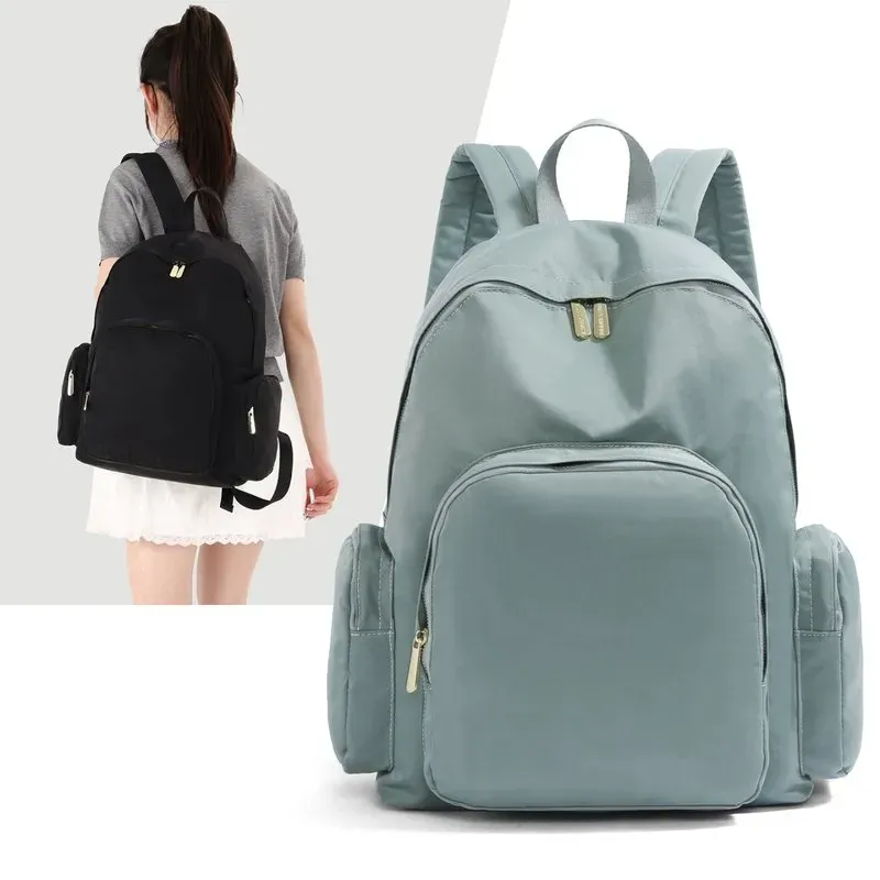 Tas Selempang Wanita Bahan Nylon Polos Bentuk Kotak Tali Panjang Resleting Grosir Import