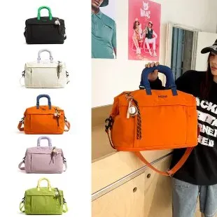 Tas Selempang Wanita Bahan Nylon Polos Bentuk Kotak Tali Panjang Resleting Grosir Import