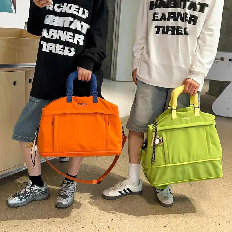 Tas Selempang Wanita Bahan Nylon Polos Bentuk Kotak Tali Panjang Resleting Grosir Import