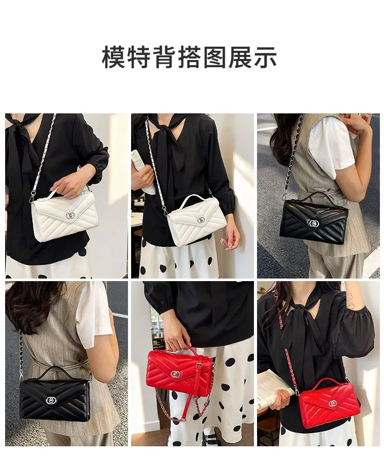Tas Selempang Wanita Bahan PU Sintetis Model Quilted Warna Pink Bentuk Kotak untuk Toko Online