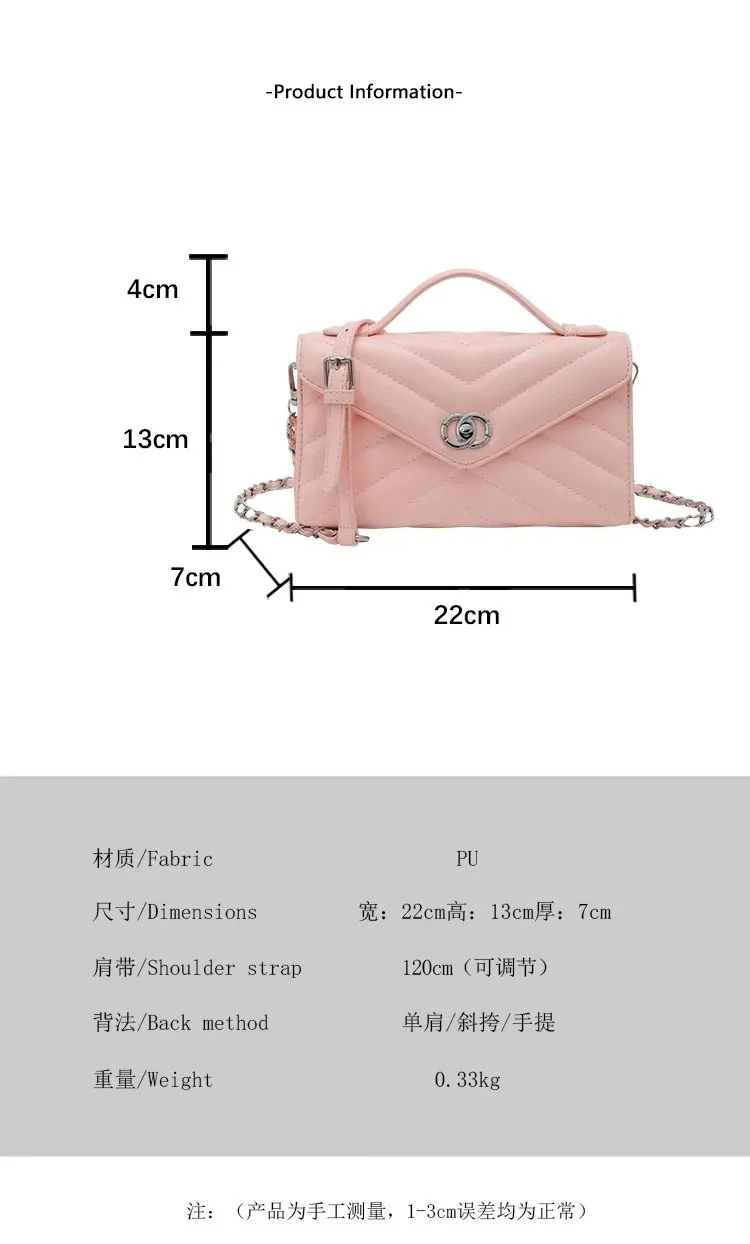 Tas Selempang Wanita Bahan PU Sintetis Model Quilted Warna Pink Bentuk Kotak untuk Toko Online
