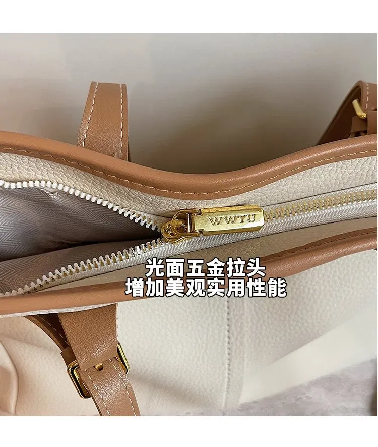 Tas Selempang Wanita Bahan PU Sintetis Polos Warna Putih Bentuk Kotak Tali Lebar Pilihan