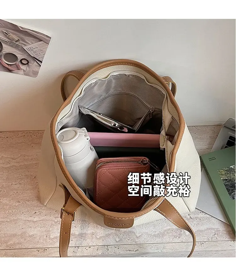 Tas Selempang Wanita Bahan PU Sintetis Polos Warna Putih Bentuk Kotak Tali Lebar Pilihan