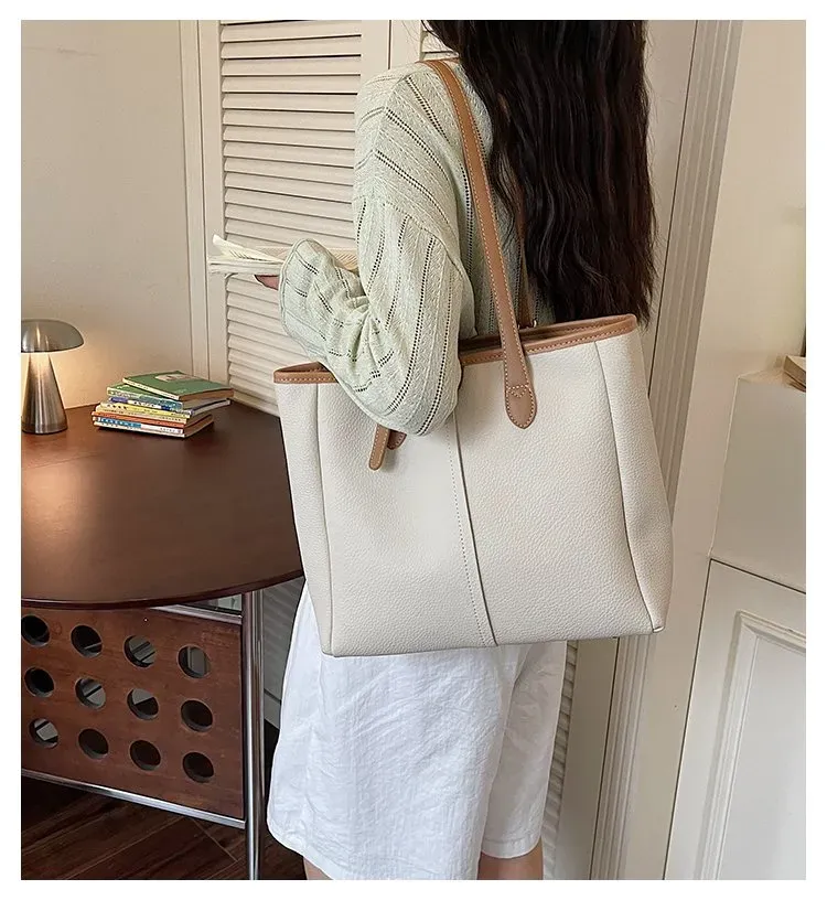 Tas Selempang Wanita Bahan PU Sintetis Polos Warna Putih Bentuk Kotak Tali Lebar Pilihan