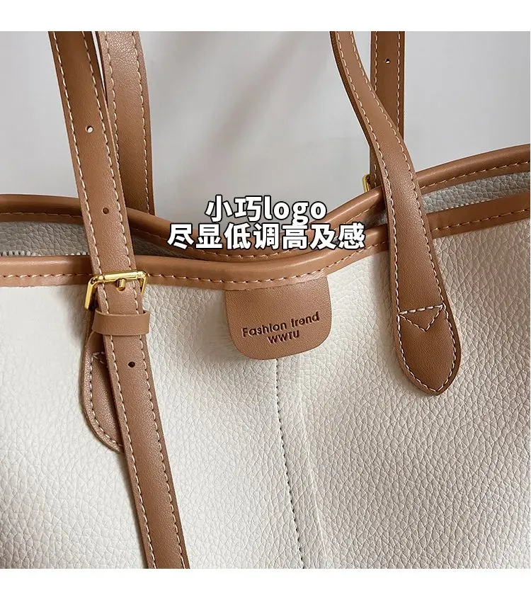 Tas Selempang Wanita Bahan PU Sintetis Polos Warna Putih Bentuk Kotak Tali Lebar Pilihan