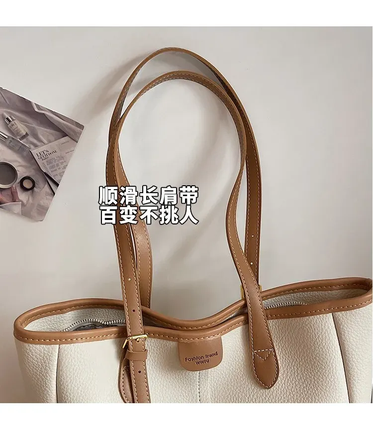 Tas Selempang Wanita Bahan PU Sintetis Polos Warna Putih Bentuk Kotak Tali Lebar Pilihan
