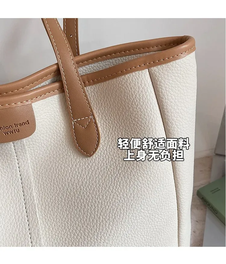 Tas Selempang Wanita Bahan PU Sintetis Polos Warna Putih Bentuk Kotak Tali Lebar Pilihan