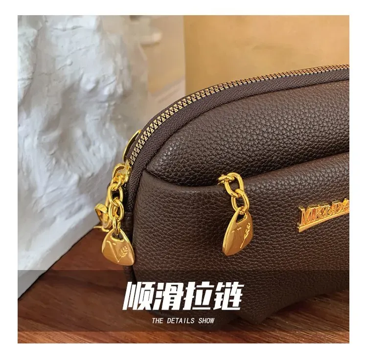Tas Selempang Wanita Bahan PU Sintetis Polos Bentuk Kotak Tali Panjang Resleting untuk Reseller