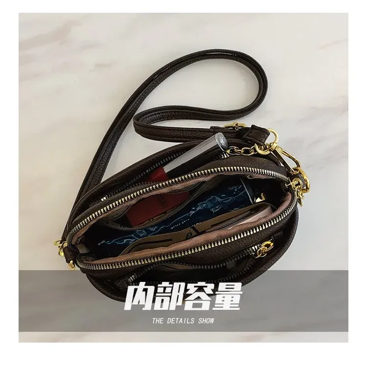 Tas Selempang Wanita Bahan PU Sintetis Polos Bentuk Kotak Tali Panjang Resleting untuk Reseller