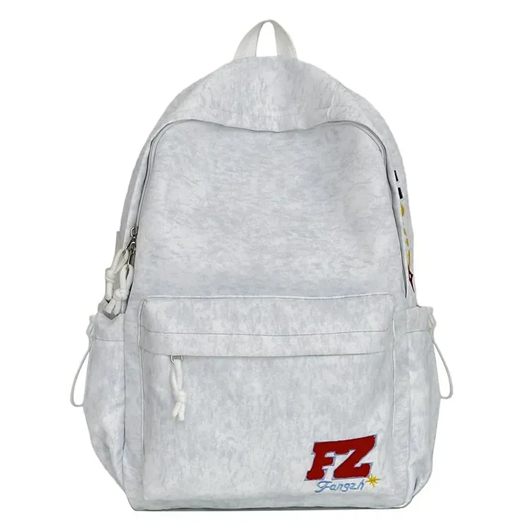 Tas Ransel Wanita Bahan Oxford Polos Warna Pink Bentuk Kotak Tali Serut Grosir Import