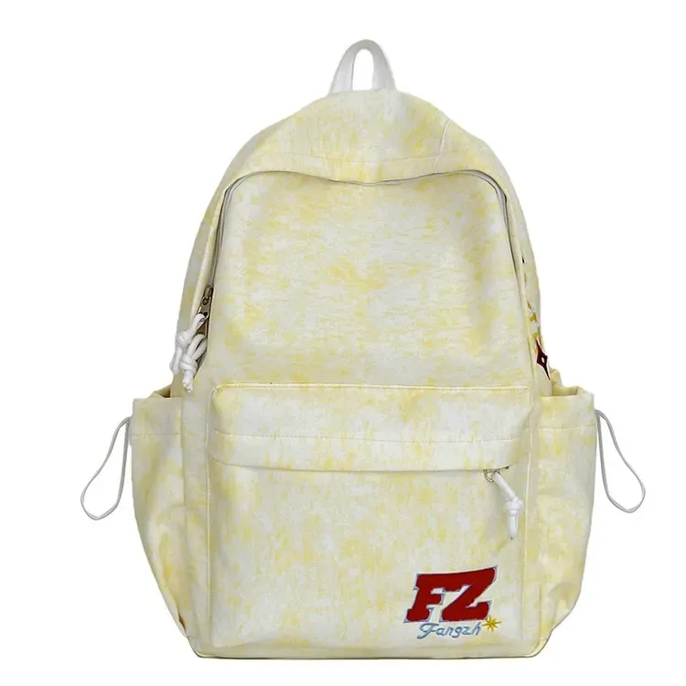 Tas Ransel Wanita Bahan Oxford Polos Warna Pink Bentuk Kotak Tali Serut Grosir Import