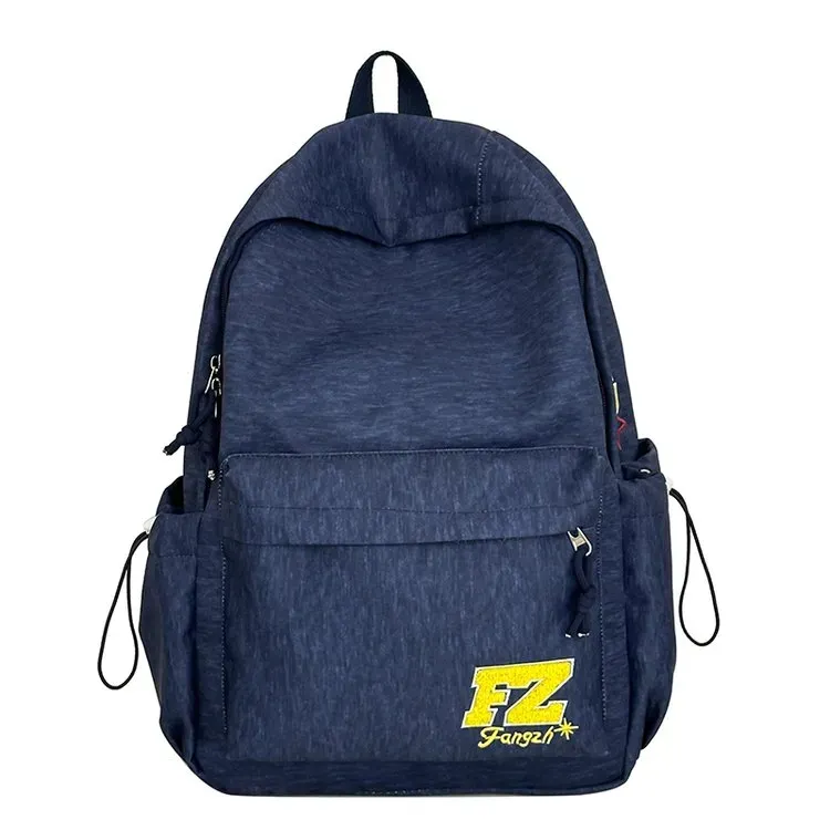 Tas Ransel Wanita Bahan Oxford Polos Warna Pink Bentuk Kotak Tali Serut Grosir Import