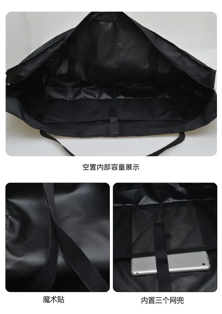 Tas Selempang Wanita Bahan Nylon Polos Warna Hitam Bentuk Kotak Tali Lebar untuk Travel Grosir