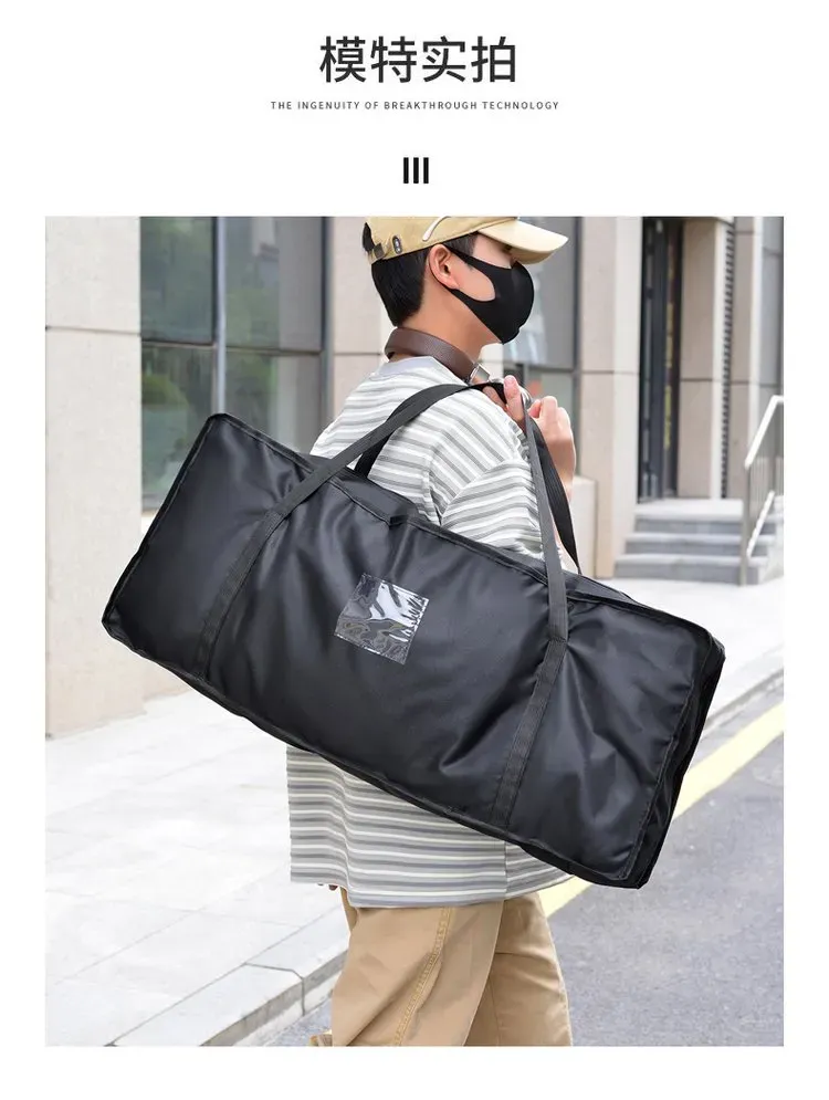 Tas Selempang Wanita Bahan Nylon Polos Warna Hitam Bentuk Kotak Tali Lebar untuk Travel Grosir