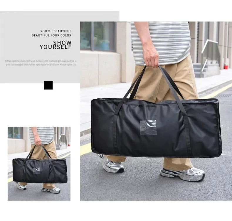 Tas Selempang Wanita Bahan Nylon Polos Warna Hitam Bentuk Kotak Tali Lebar untuk Travel Grosir
