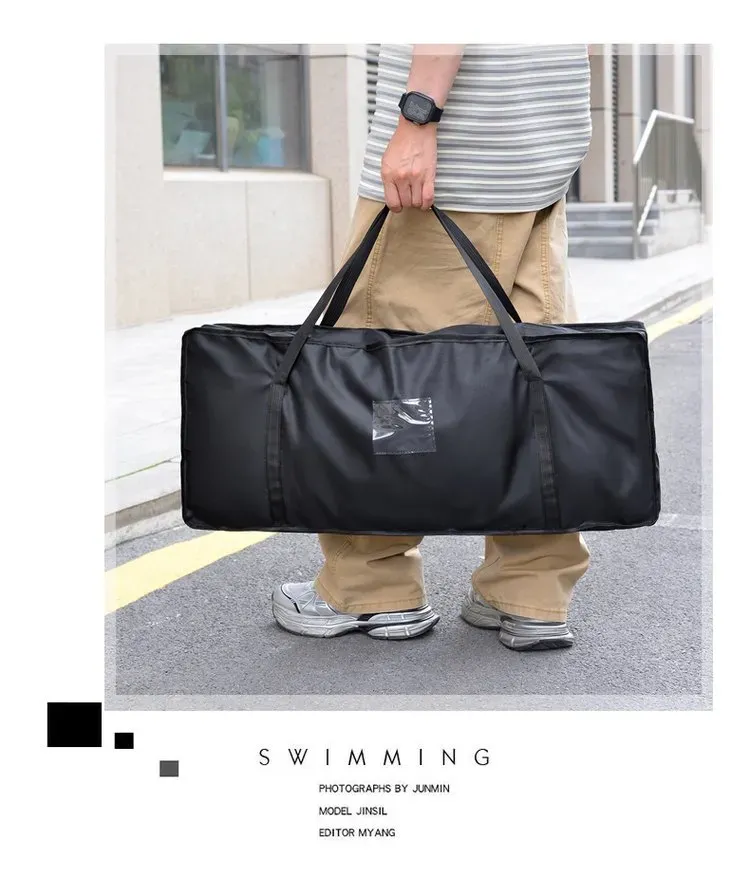 Tas Selempang Wanita Bahan Nylon Polos Warna Hitam Bentuk Kotak Tali Lebar untuk Travel Grosir