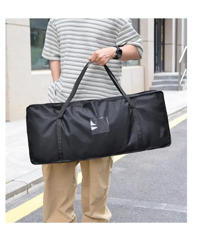 Tas Selempang Wanita Bahan Nylon Polos Warna Hitam Bentuk Kotak Tali Lebar untuk Travel Grosir