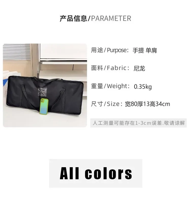 Tas Selempang Wanita Bahan Nylon Polos Warna Hitam Bentuk Kotak Tali Lebar untuk Travel Grosir