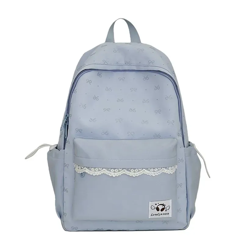 Tas Ransel Wanita Bahan Nylon Motif Polkadot Warna Kuning Bentuk Kotak Tali Grosir Import