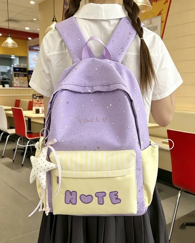 Tas Ransel Wanita Bahan PU Sintetis Motif Polkadot Warna Putih Bentuk Kotak Tali untuk Reseller