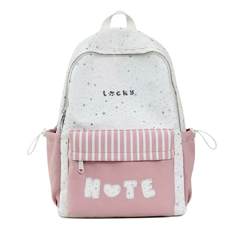 Tas Ransel Wanita Bahan PU Sintetis Motif Polkadot Warna Putih Bentuk Kotak Tali untuk Reseller