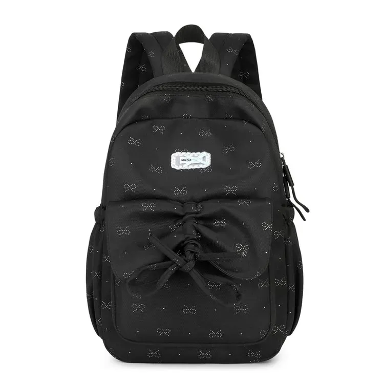 Tas Selempang Wanita Bahan Oxford Motif Bow Warna Hitam Bentuk Kotak Tali Grosir Import