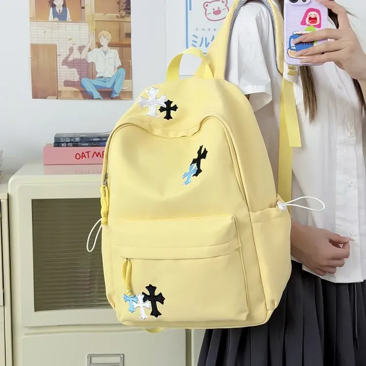 Tas Ransel Wanita Bahan Nylon Motif Print Warna Pink Bentuk Kotak Tali Lebar Katalog Grosir