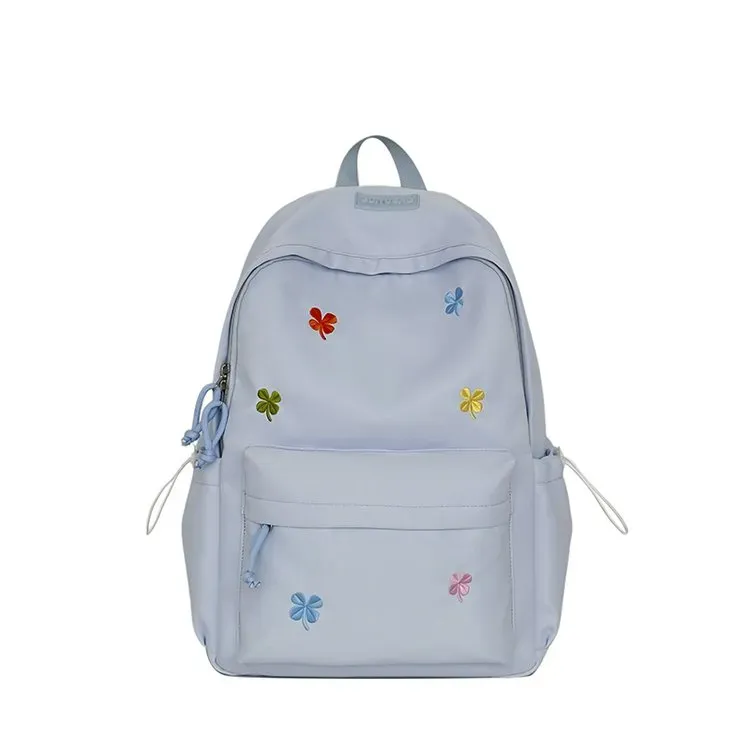 Tas Ransel Wanita Bahan Oxford Motif Print Warna Pink Bentuk Kotak Tali Panjang Grosir Import