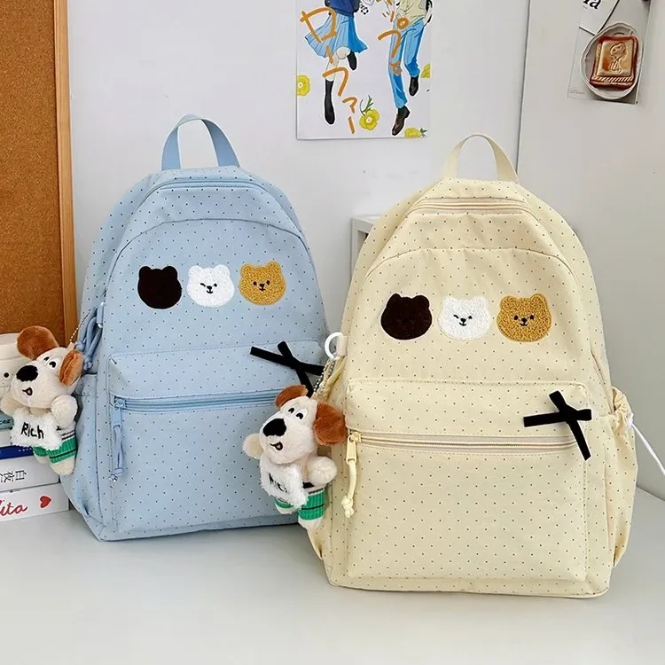 Tas Ransel Wanita Bahan Nylon Polos Warna Putih Bentuk Kotak Tali Panjang Grosir Import