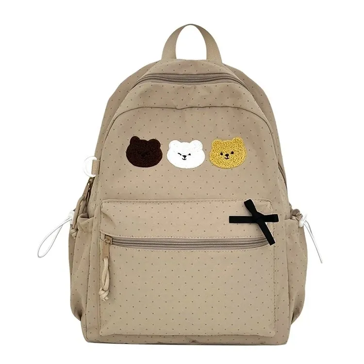 Tas Ransel Wanita Bahan Nylon Polos Warna Putih Bentuk Kotak Tali Panjang Grosir Import