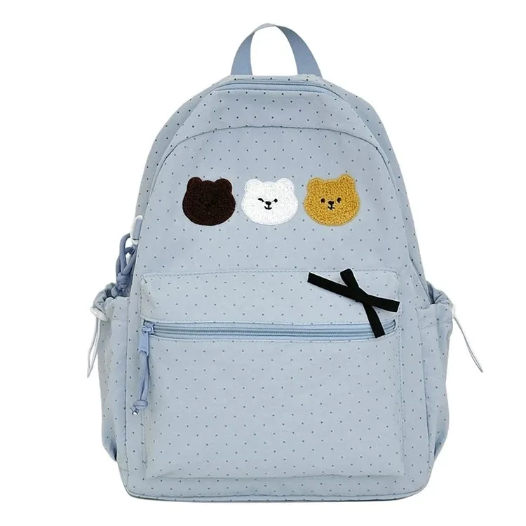 Tas Ransel Wanita Bahan Nylon Polos Warna Putih Bentuk Kotak Tali Panjang Grosir Import