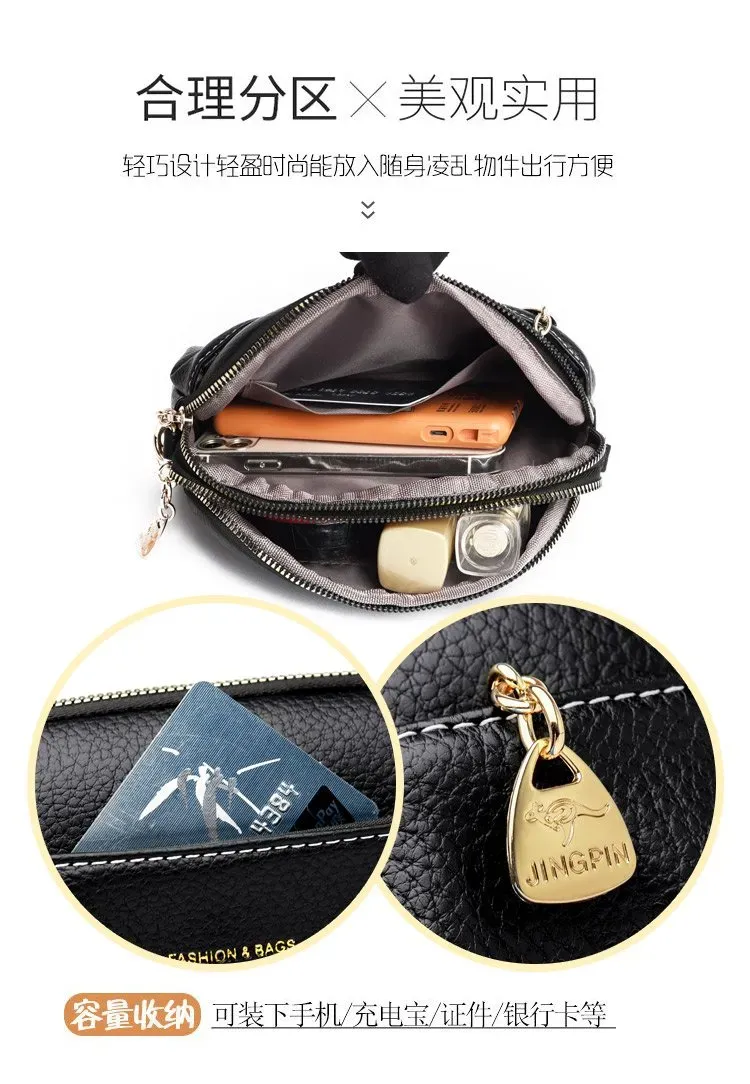 Tas Selempang Wanita Bahan PU Sintetis Polos Warna Hitam Bentuk Kotak Tali Resleting Grosir