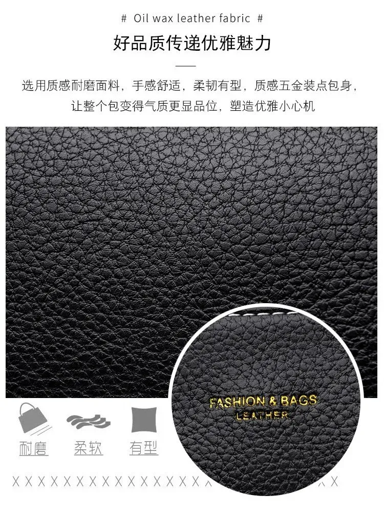 Tas Selempang Wanita Bahan PU Sintetis Polos Warna Hitam Bentuk Kotak Tali Resleting Grosir
