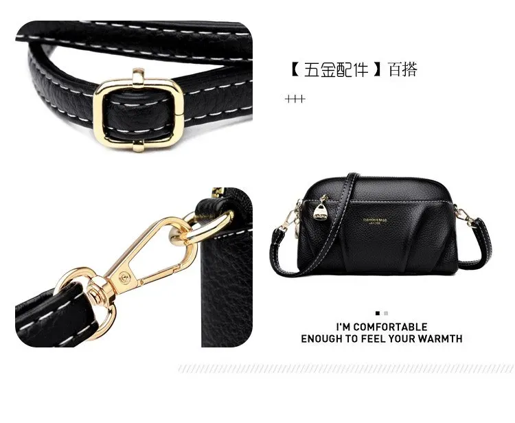 Tas Selempang Wanita Bahan PU Sintetis Polos Warna Hitam Bentuk Kotak Tali Resleting Grosir